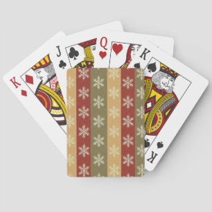 traditionele gekleurde kerst sneeuwvlok gestreept pokerkaarten