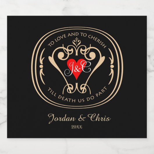 Traditionele geloften Mousserende Wijn Label Sparkling Wijnetiket (Enkel label)