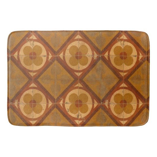Traditionele geometrische bloemenkeramische Tegels Badmat (Voorkant)