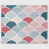 traditionele geometrische kimono patroon  sketc cadeaupapier (Vlak)