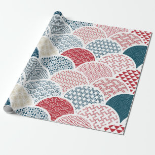 traditionele geometrische kimono patroon  sketc cadeaupapier