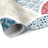 traditionele geometrische kimono patroon  sketc cadeaupapier (Rol Hoek)