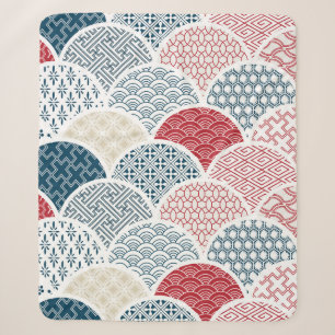 traditionele geometrische kimono patroon sketc sherpa deken