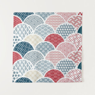traditionele geometrische kimono patroon sketc wandkleed