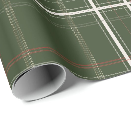 Traditionele Geplakt Gezellige Cabin Goud Groene K Cadeaupapier (Rol Hoek)