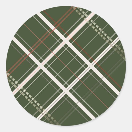 Traditionele Geplakt Gezellige Log Cabin Groene Ke Ronde Sticker (Voorkant)