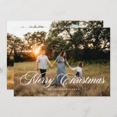 Traditionele gescripte vrolijke kerst feestdagenkaart (Voorkant / Achterkant)