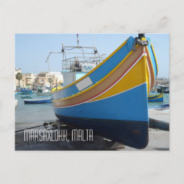 Traditionele gestreept Vissen Boat Marsaxlokk Malt Briefkaart