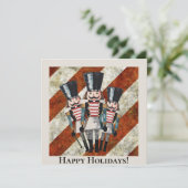 Traditionele gestreepte Notenkraker Soldaten  Kaart (Staand voorkant)