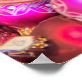 Traditionele glazen Ornamenten op kerstmarkt Poster (Hoek)