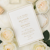 Traditionele Gold Classic Script Weddenschap Kaart