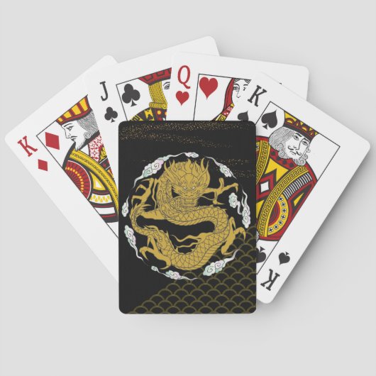 Traditionele Gold Dragon Pokerkaarten (Achterkant)