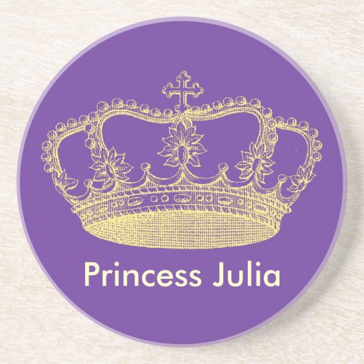Traditionele Golden Royal Crown Zandsteen Onderzetter (Voorkant)