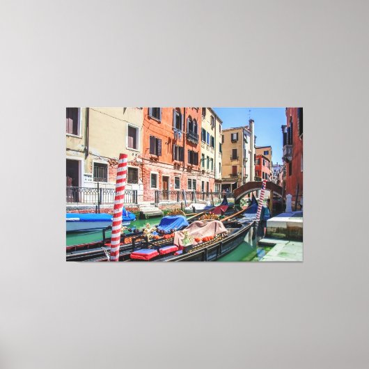 Traditionele gondel in Venetië Canvas Afdruk (Voorkant)