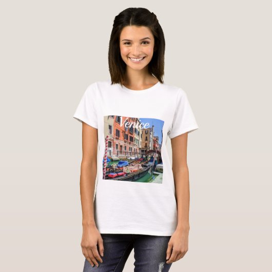 Traditionele gondel in Venetië T-shirt (Voorkant volledig)