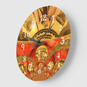 Traditionele gouden Afrikaanse kleuren Grote Klok (Hoek)