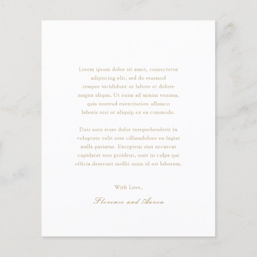 Traditionele gouden budget bruiloft dank u kaart (Achterkant)