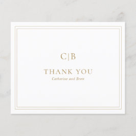 Traditionele gouden budget bruiloft dank u kaart