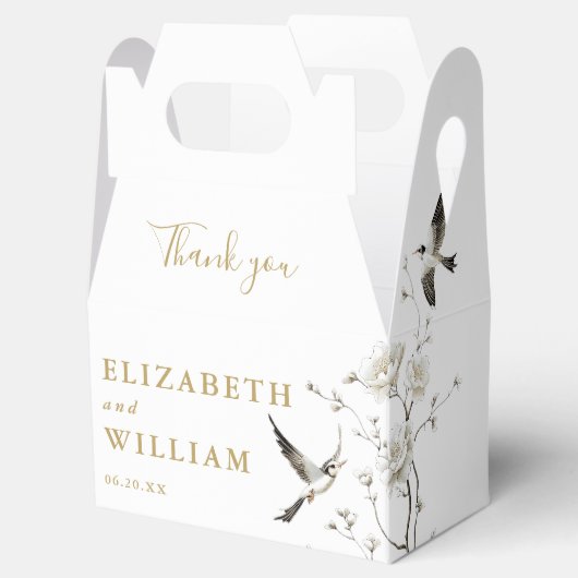 Traditionele gouden Chinoiserie bruiloft Dank u Bedankdoosjes (Geopend)