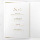 Traditionele gouden elegante bruiloft drieluik uitnodiging (Binnenzijde eerst)