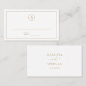 Traditionele gouden elegante bruiloft plaatskaartje (Voorkant / Achterkant)