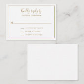 Traditionele Gouden Elegante Mini Wedding RSVP Kaa Notitiekaartje (Voorkant / Achterkant)