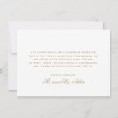 Traditionele Gouden Formele Elegante Huwelijk Bedankkaart (Achterkant)