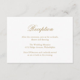 Traditionele Gouden Formele Elegante Huwelijk Informatiekaartje