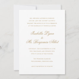 Traditionele Gouden Formele Elegante Huwelijk Kaart