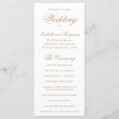 Traditionele Gouden Formele Elegante Huwelijk Programmakaart (Voorkant)