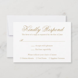 Traditionele Gouden Formele Elegante Huwelijk RSVP Kaartje