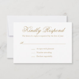 Traditionele Gouden Formele Elegante Huwelijk RSVP Kaartje