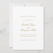 Traditionele Gouden Formele Elegante Huwelijk Save The Date (Voorkant)