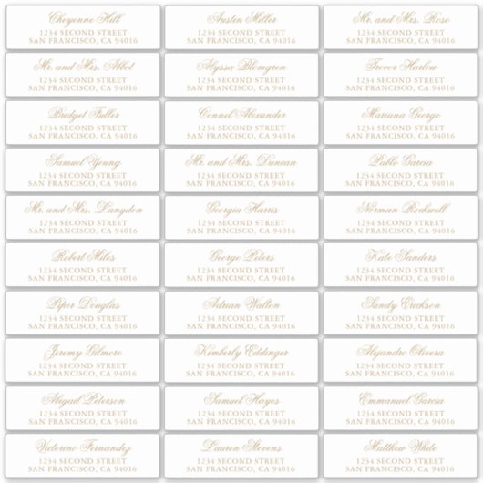 Traditionele Gouden Formele Elegante Huwelijk Sticker (Voorkant)