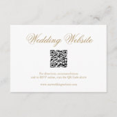 Traditionele gouden formele QR-code Elegante bruil Informatiekaartje (Voorkant)