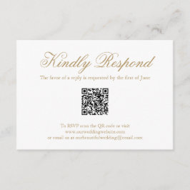 Traditionele gouden formele QR-code Elegante bruil RSVP Kaartje