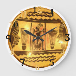 Traditionele gouden gele rode Afrikaanse kleuren Grote Klok