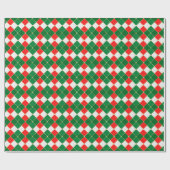 Traditionele gouden groene witte roodroodroodvlech cadeaupapier (Vlak)