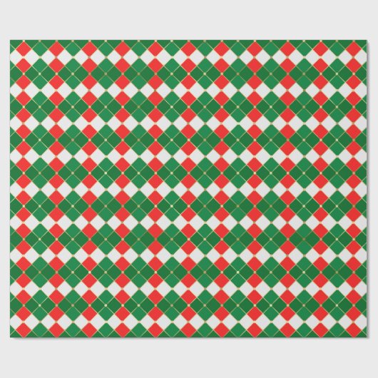 Traditionele gouden groene witte roodroodroodvlech cadeaupapier (Vlak)