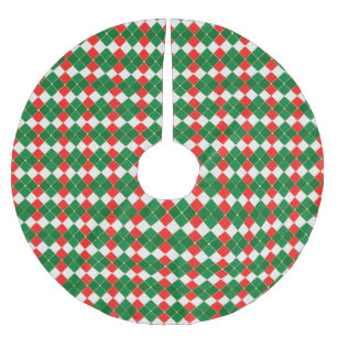 Traditionele gouden groene witte roodroodroodvlech kerstboom rok