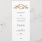 traditionele gouden krans monogram bruiloft menu (Voorkant)