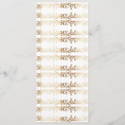 traditionele gouden krans monogram bruiloft menu (Achterkant)