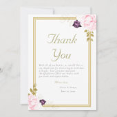 Traditionele gouden Lijsten Rustische Rozen Foto b Bedankkaart (Voorkant)