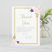 Traditionele gouden Lijsten Rustische Rozen Foto b Bedankkaart (Staand voorkant)