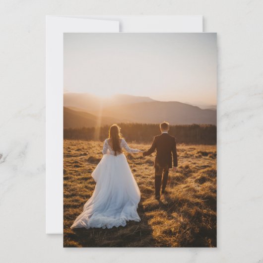 Traditionele gouden Lijsten Rustische Rozen Foto b Bedankkaart (Achterkant)