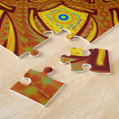 Traditionele gouden Rode Afrikaanse Aziatische kle Legpuzzel (Zijkant)