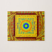 Traditionele gouden Rode Afrikaanse kleur Legpuzzel (Horizontaal)