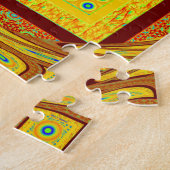 Traditionele gouden Rode Afrikaanse kleur Legpuzzel (Zijkant)