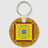 Traditionele gouden Rode Afrikaanse kleur Sleutelhanger (Voorkant)