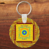 Traditionele gouden Rode Afrikaanse kleur Sleutelhanger (Voorkant)